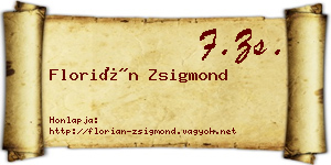 Florián Zsigmond névjegykártya